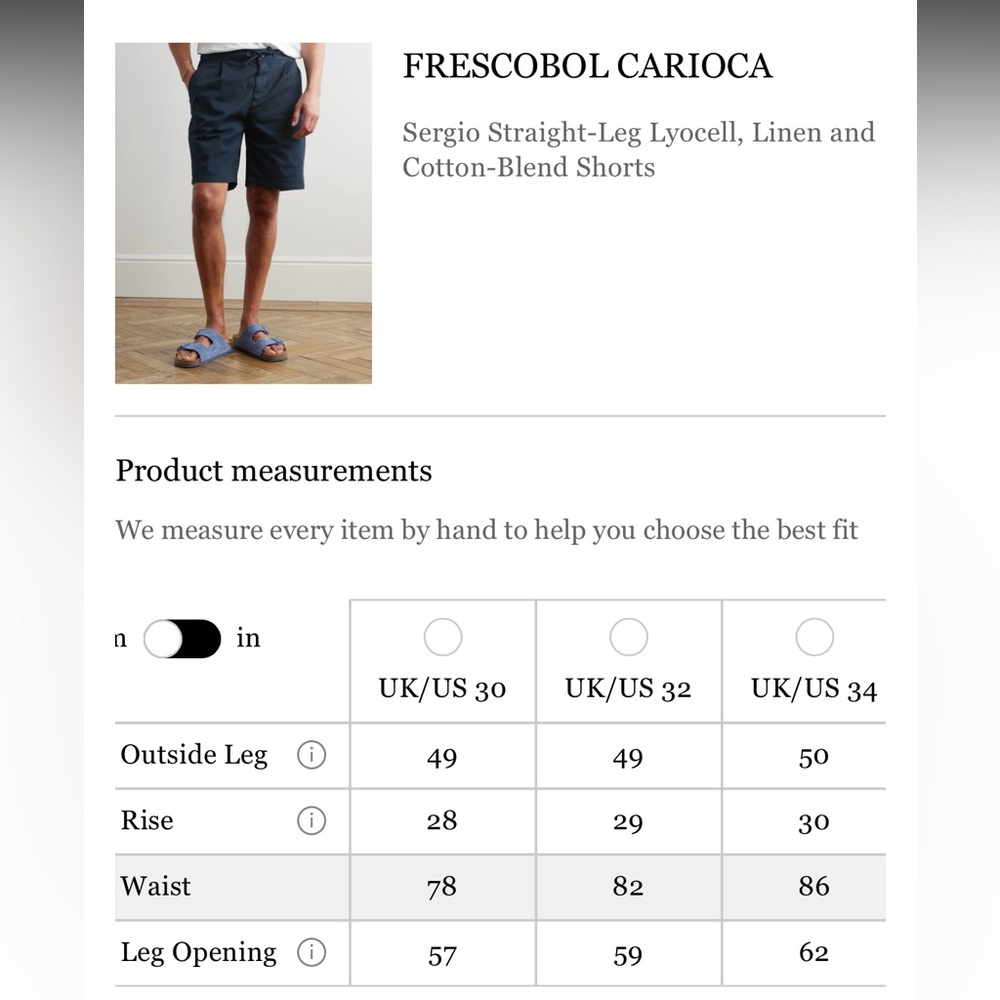 Frescobol Carioca Sergio Lyocell Linen Cotton Blend Shorts in Navy Men’s 34 NEW - Picture 15 of 16